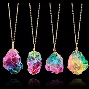 New Boho Chakra Rainbow Quartz Necklace✨One Size